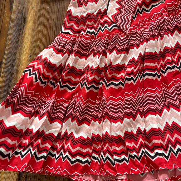 CEFINN Red and White Zigzag Wrap Dress SZ 14 - Picture 5 of 6